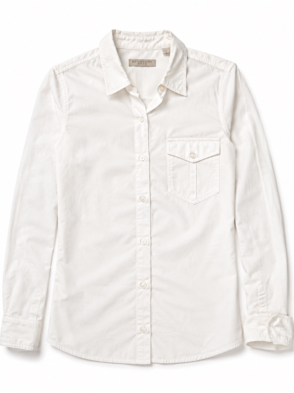 Burberry Brit White Button Down Shirt with Flap Pocket M